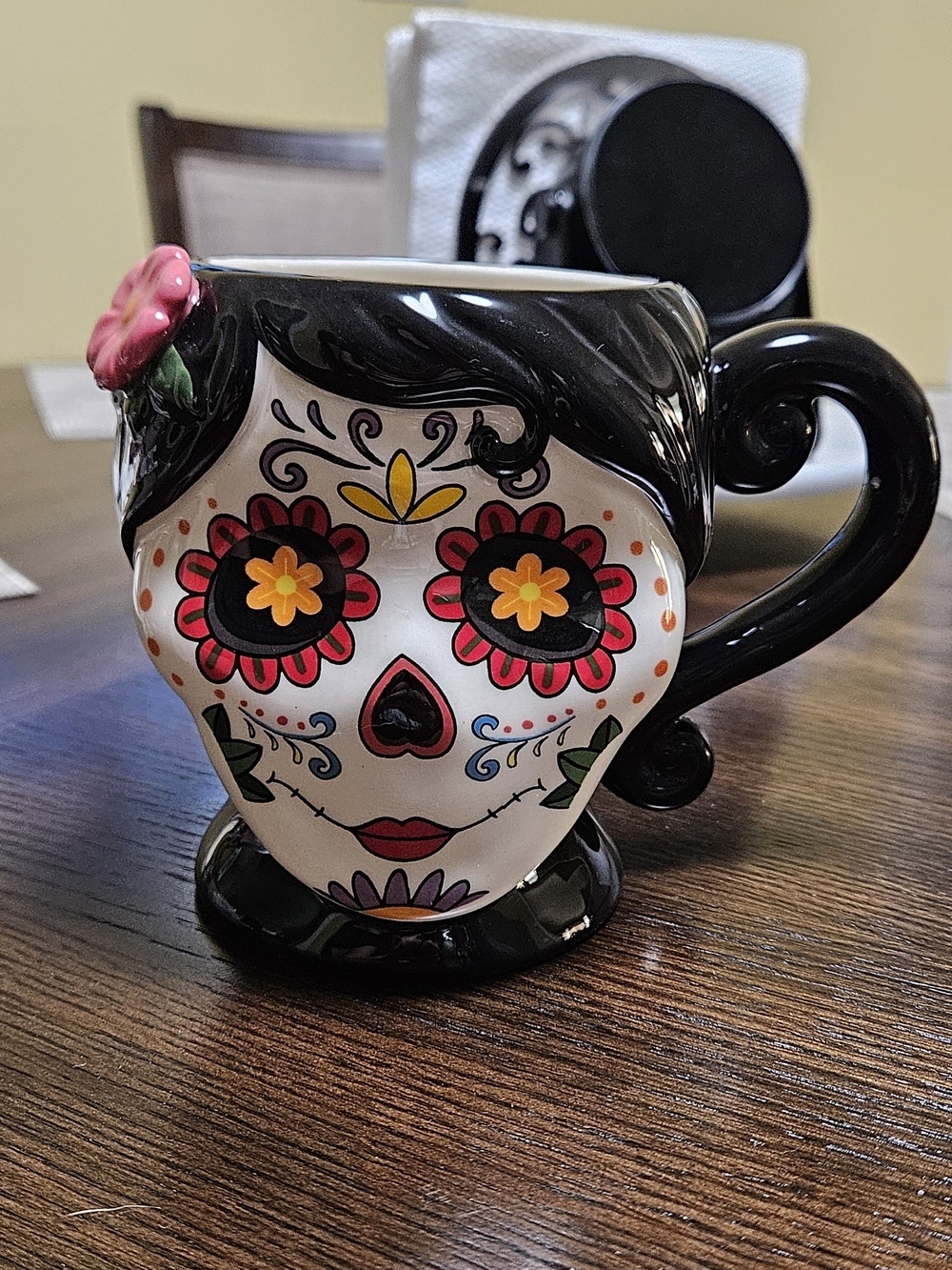 Sugar Skull Ceramic Accent Mug And Matching Plate